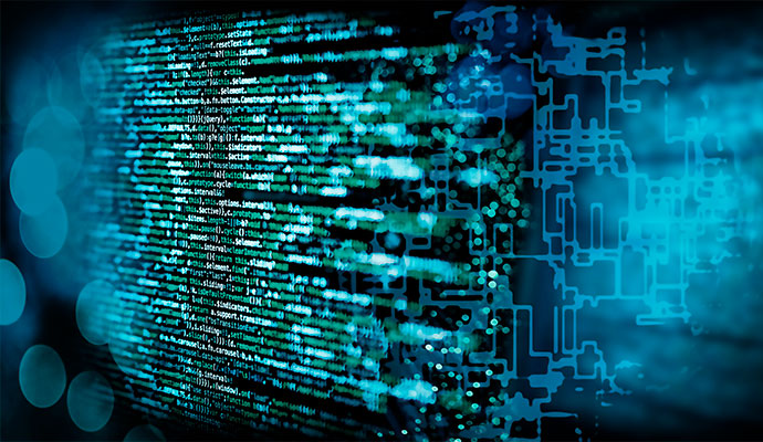Abstract visualization of data and code